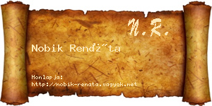 Nobik Renáta névjegykártya